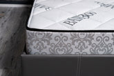 Closeup image of Pinery Grey PU Bed at Sleep Nation